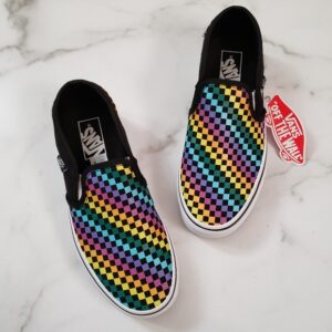 Asher W Rainbow Mini Check Canvas Sneakers